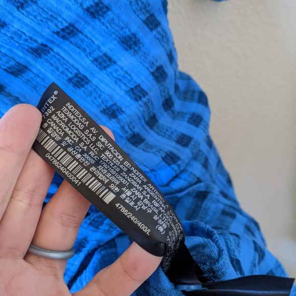 Zara Women's size L Large Double Breasted Plaid Wrap Mini Dress - Picture 6 of 8